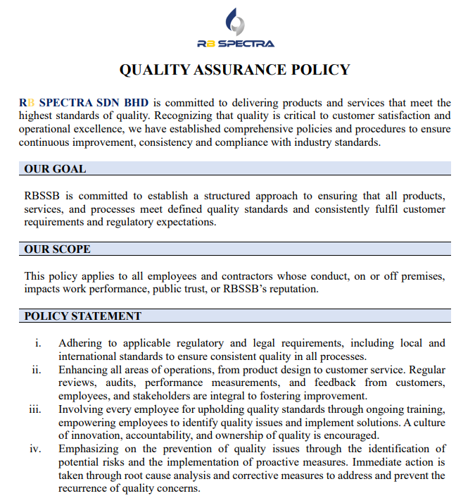Quality Assurance