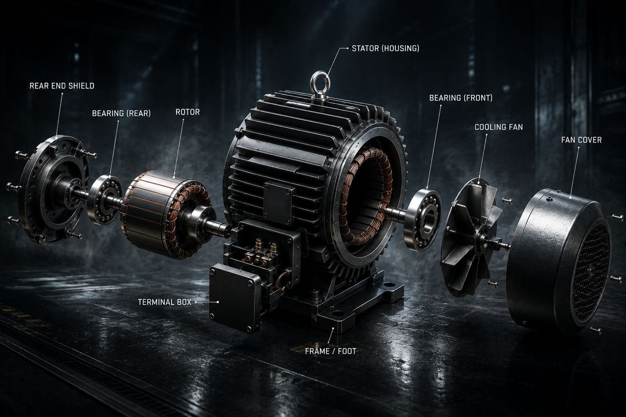 Electric Motor Exploded View Diagram